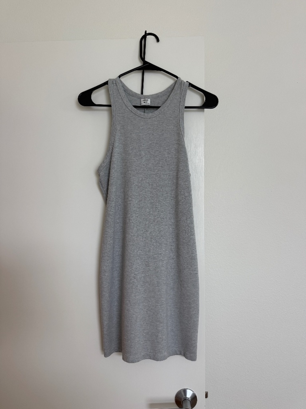 Sunday Best (Aritzia) Grey Ribbed Racerback Midi Dress